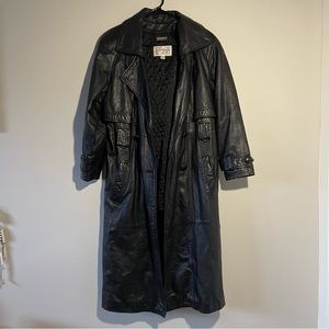 Pelle Studio Genuine Leather Trench Coat Size Small